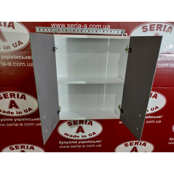 Навісна шафа у ванну з прямими дзеркальними фасадами А05-60