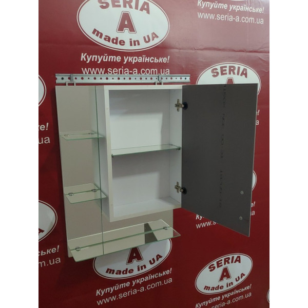 Навісна дзеркальна шафа до ванної кімнати з відкритими полицями "ПЕРУДЖА"