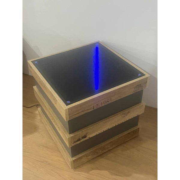 Журнальний стіл “Везувій” з LED-підсвічуванням (54×54×51, Дуб сонома/Антрацит) Від мережі